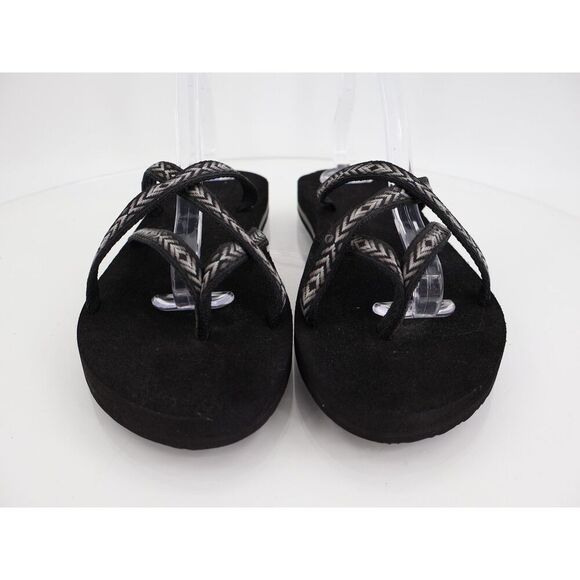 Teva Women's Olowahu Sandal Size 10 Thong Slide Flip Flop Black Tan Comfy - Picture 6 of 9